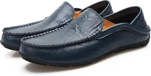 New Men's Loafers Shoes Breathable Lightweight Driving Loafers Leather Comfortable Lightweight Resistant Wedding Slip On