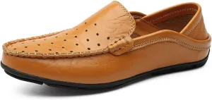 New Men's Loafers Shoes Breathable Lightweight Driving Loafers Leather Comfortable Lightweight Resistant Wedding Slip On
