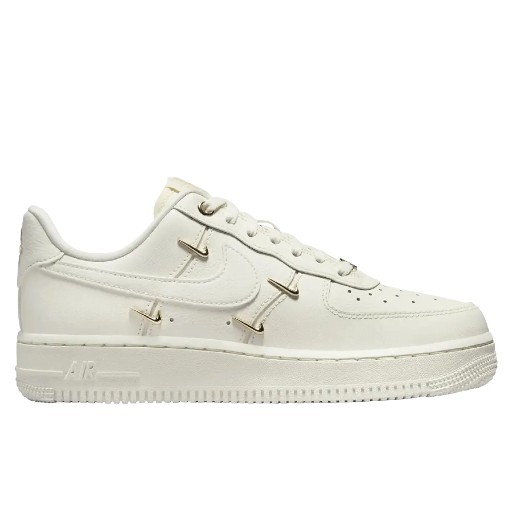 Nike Air Force 1 '07 LX CN Sail Gold Mini Swoosh Lunch Walk No Fuss Fit