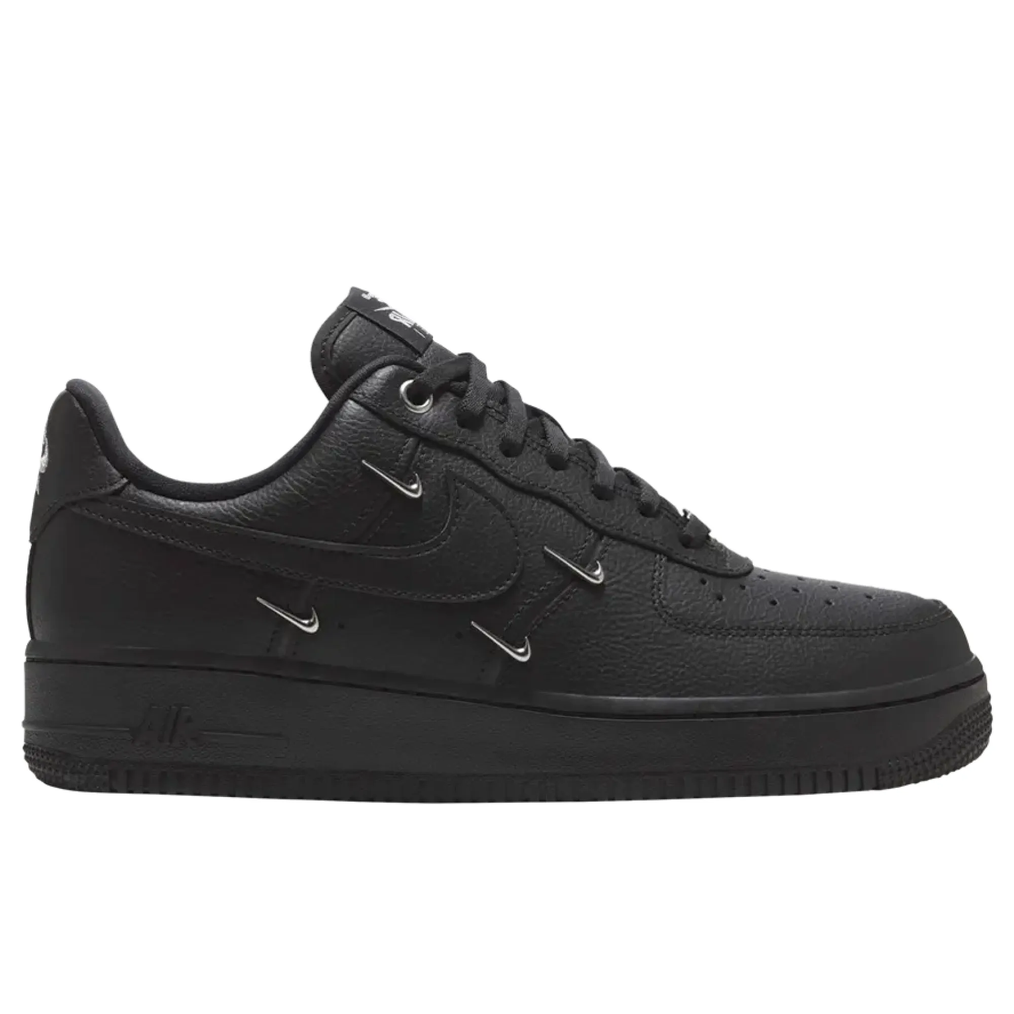 Pull on Active Motion Nike Air Force 1 Low '07 LX Black Silver Mini Swoosh