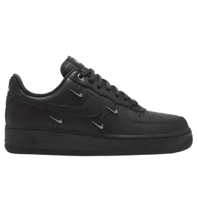 Nike Air Force 1 Low '07 LX Black Silver Mini Swoosh Beach Walk Parkour Step