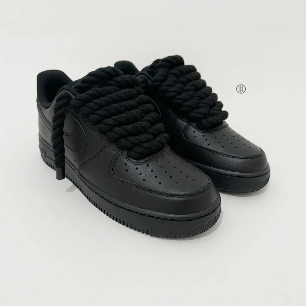 Athletic Apparel Nike Air Force 1 Low 'Triple Black Rope'
