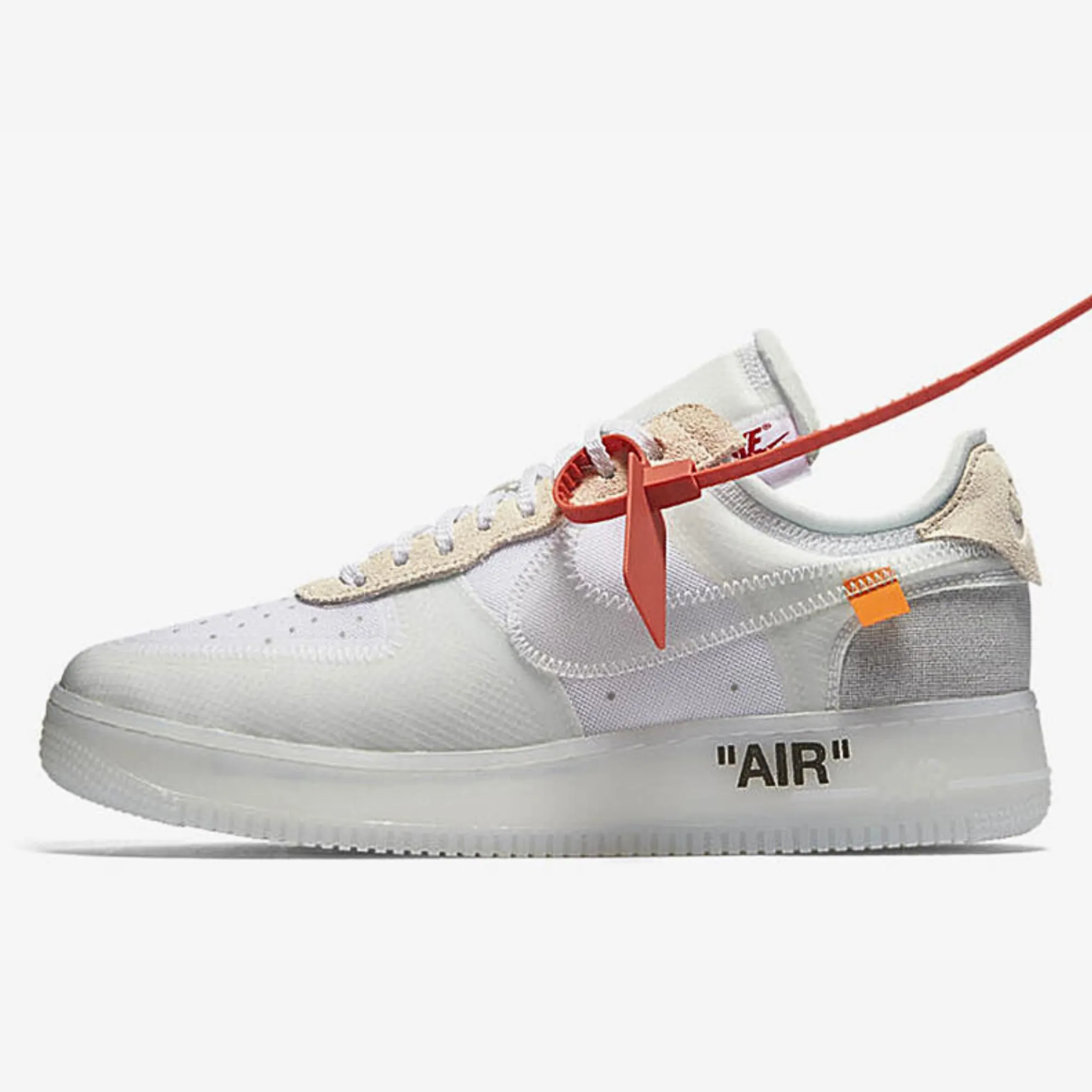 Nike Air Force 1 Off White The Ten Low Light   Reflective Textured Outsole Pattern