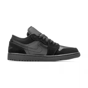 Nike Air Jordan 1 Retro Low "Triple Black" Reinforced Sides Trendy Wear