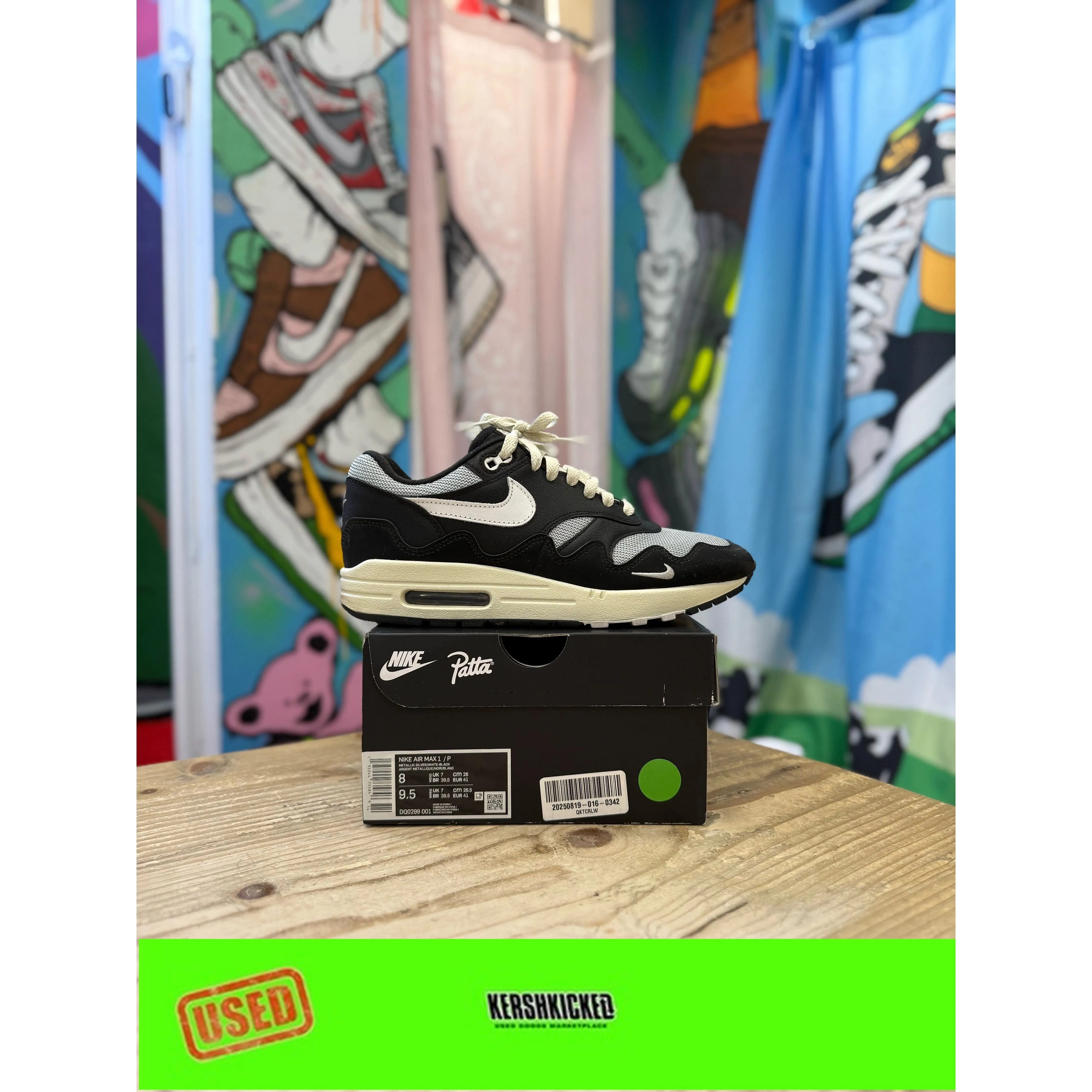 Non Marking Nike Air Max 1 Patta Black UK7