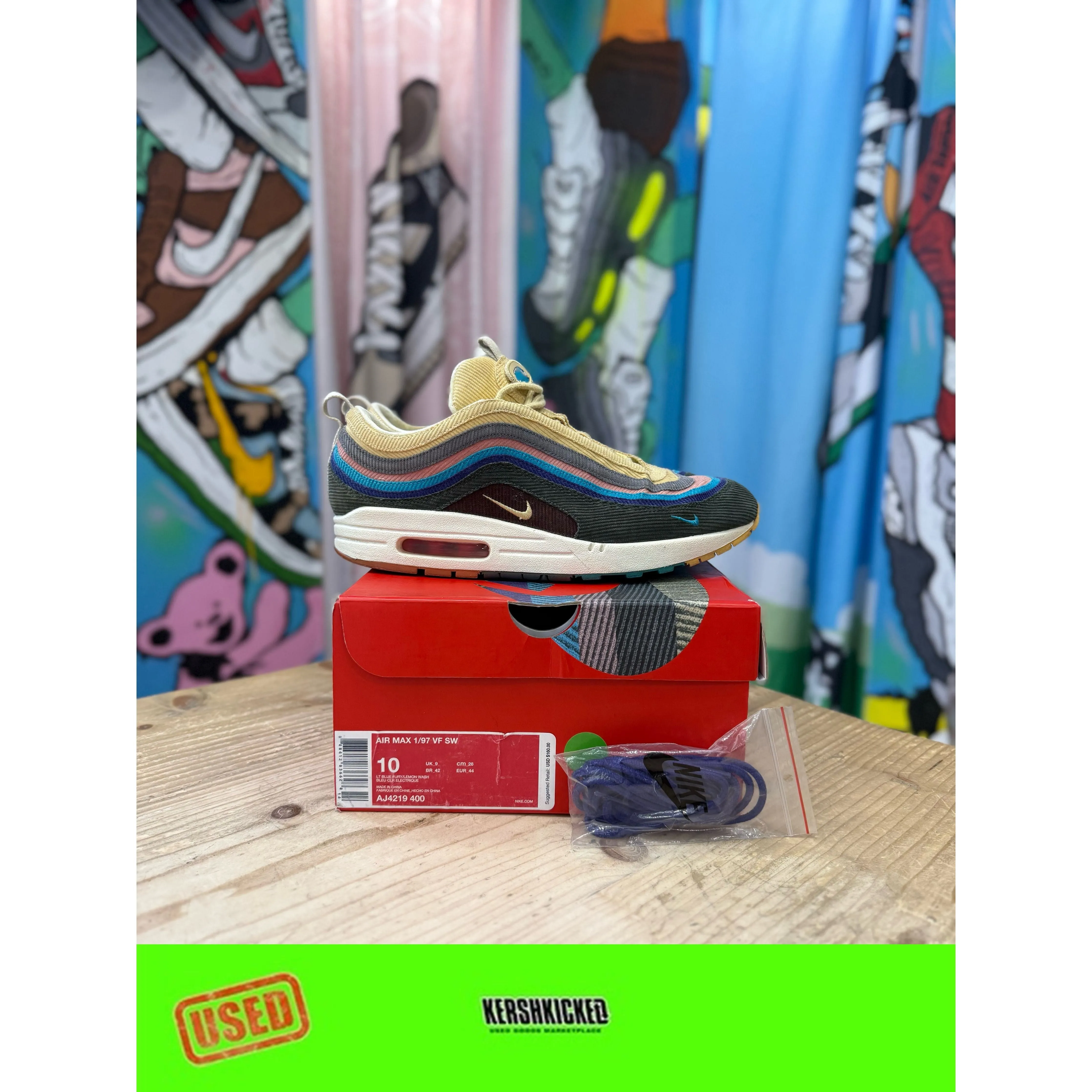 Lace   Up Style Pro Comfort Nike Air Max 1/97 Sean Wotherspoon UK 9
