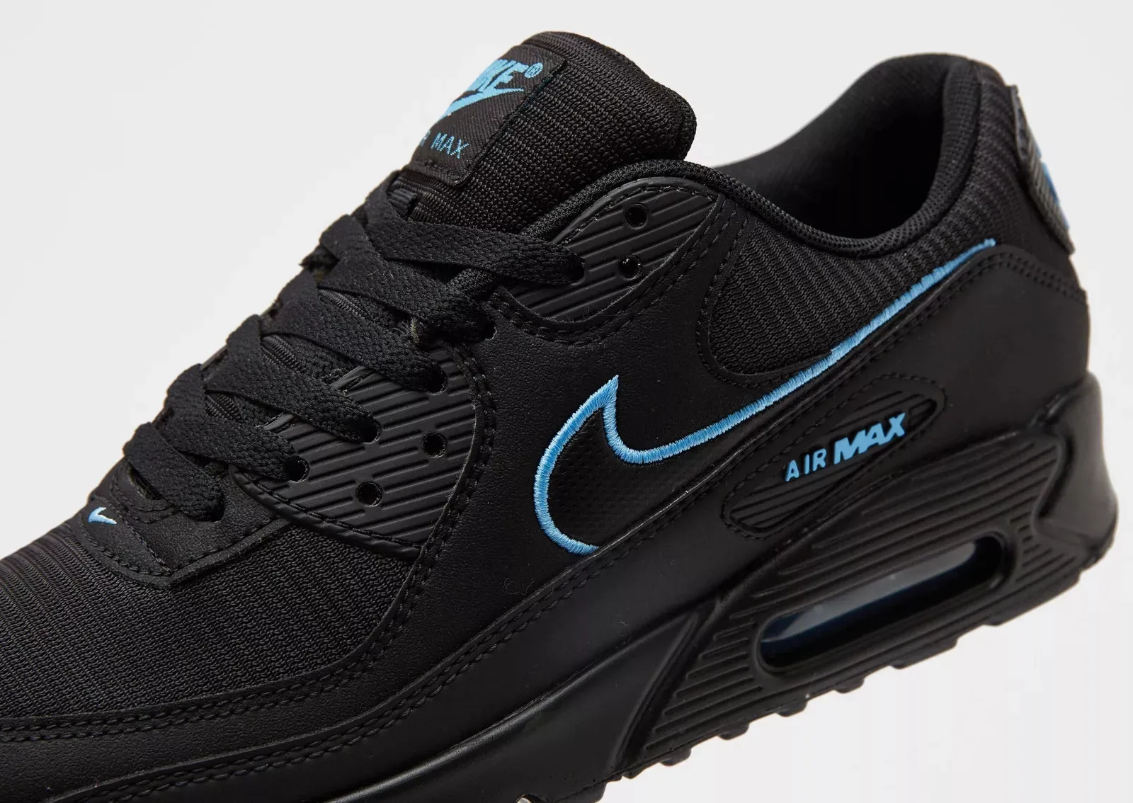 Nike Air Max 90 Black/University Blue Heel lock
