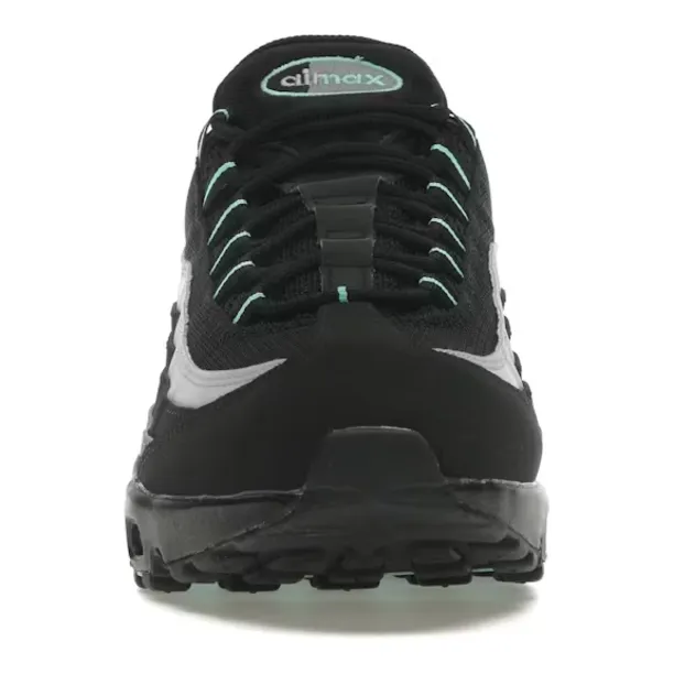 Nike Air Max 95 Black Aurora Green LeatherDurability Variable Lace Tension Design