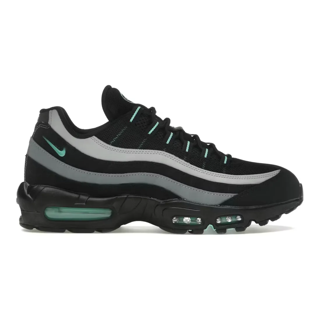 Flexible Groove Patterns Energy Return Midsole Nike Air Max 95 Black Aurora Green