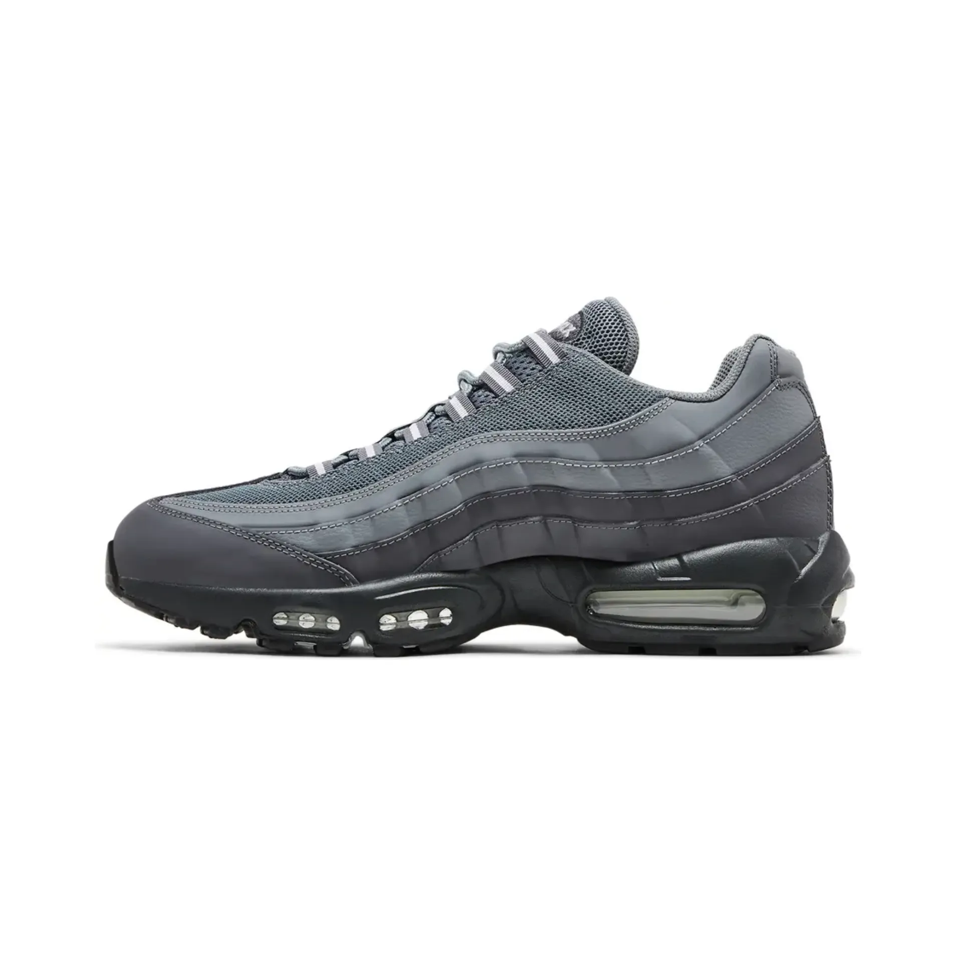 Nike Air Max 95 Dark Grey Anthracite Reinforced Eyelet Durability Multi Layer Cushioning