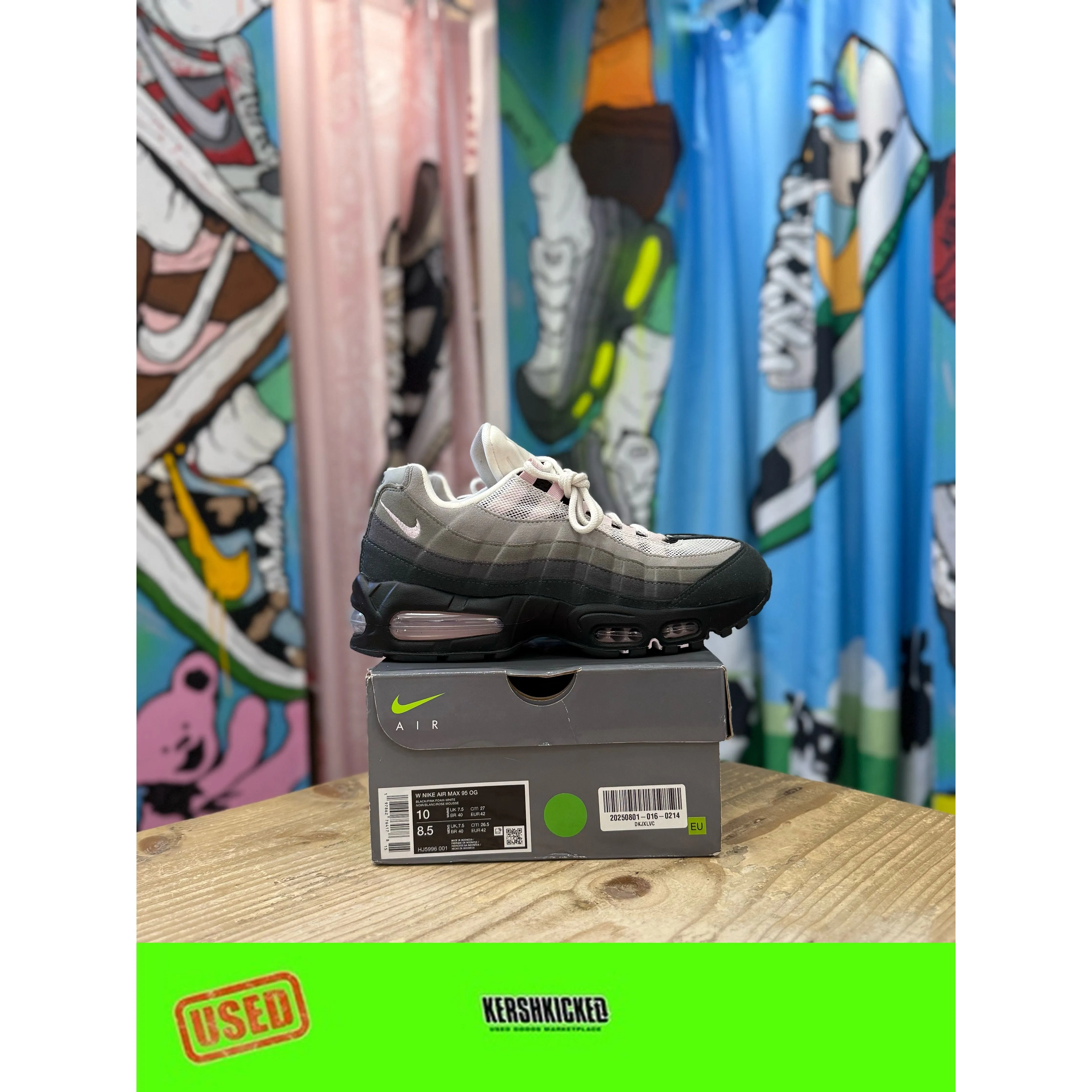 Elastic Sides Nike Air Max 95 Pink Foam Big Bubble UK7.5