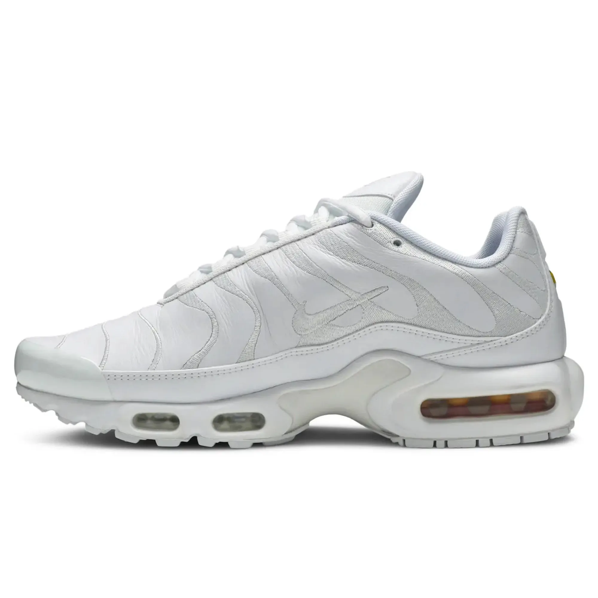 Nike Air Max Plus Triple White Leather LeatherDurability Multi Directional Grooves