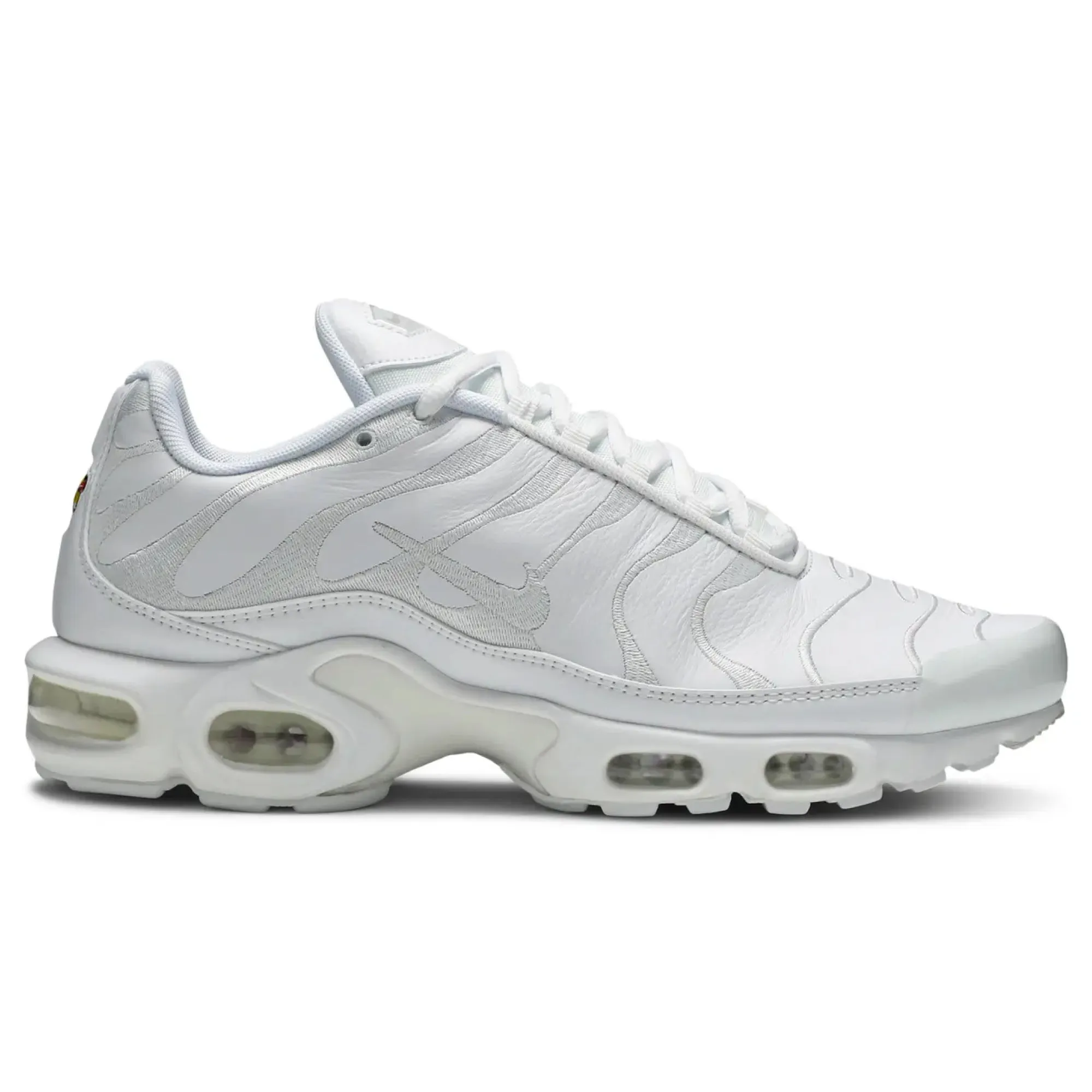 Nike Air Max Plus Triple White Leather Practice Game Flow