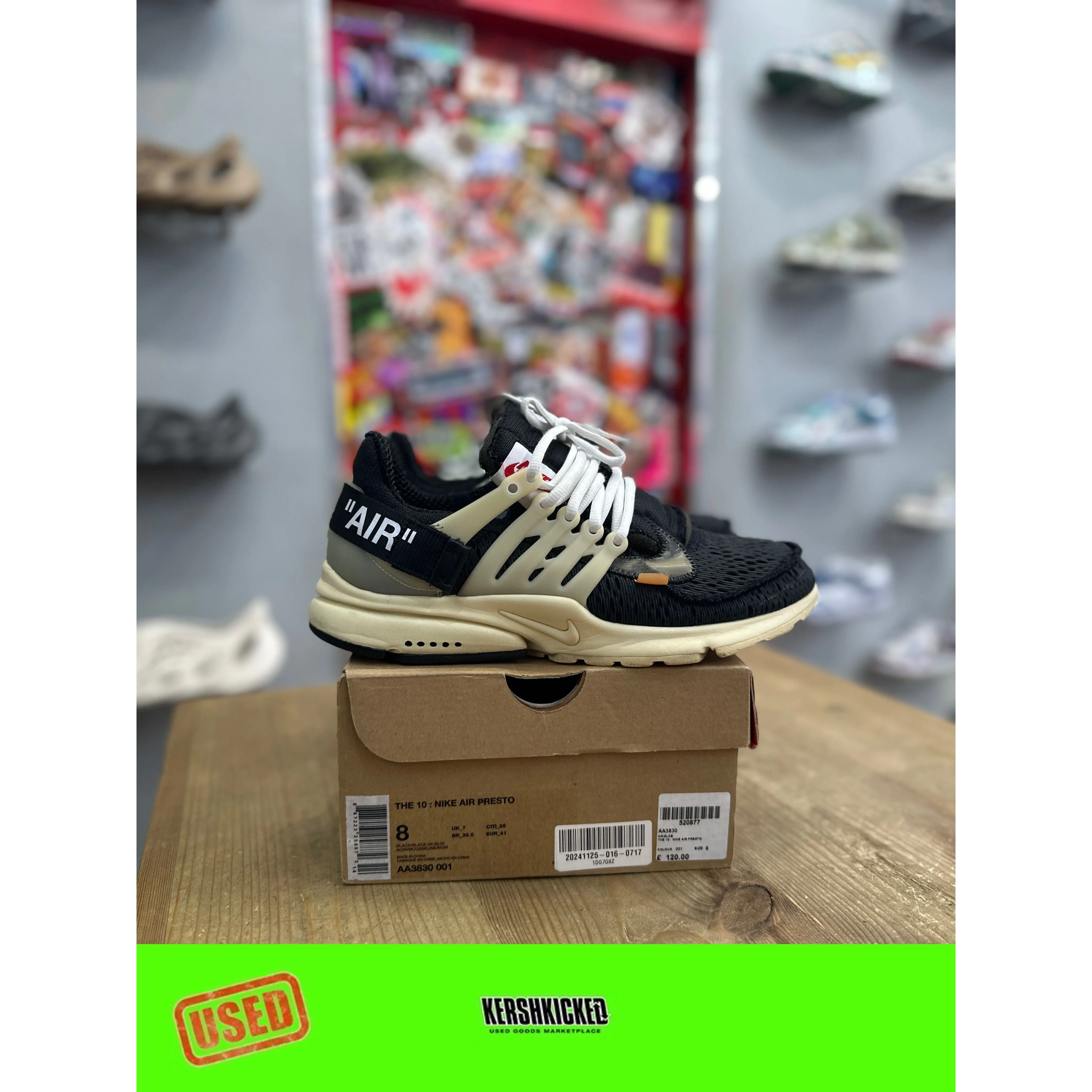 Nike Air Presto Off-White OG UK 7 FlexibleMidsole Full Foot Protection