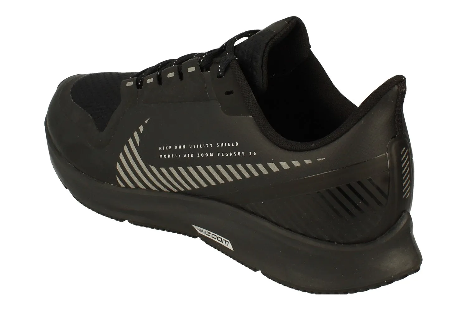 Nike Air Zoom Pegasus 36 Shield Mens AQ8005 001 training aid Open Toe Design
