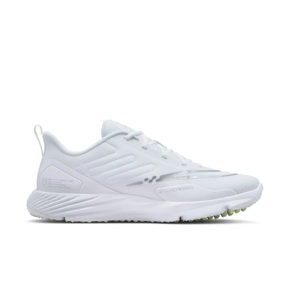 Nike Alpha Huarache 8 Pro Turf White/Silver Lacrosse Cleats