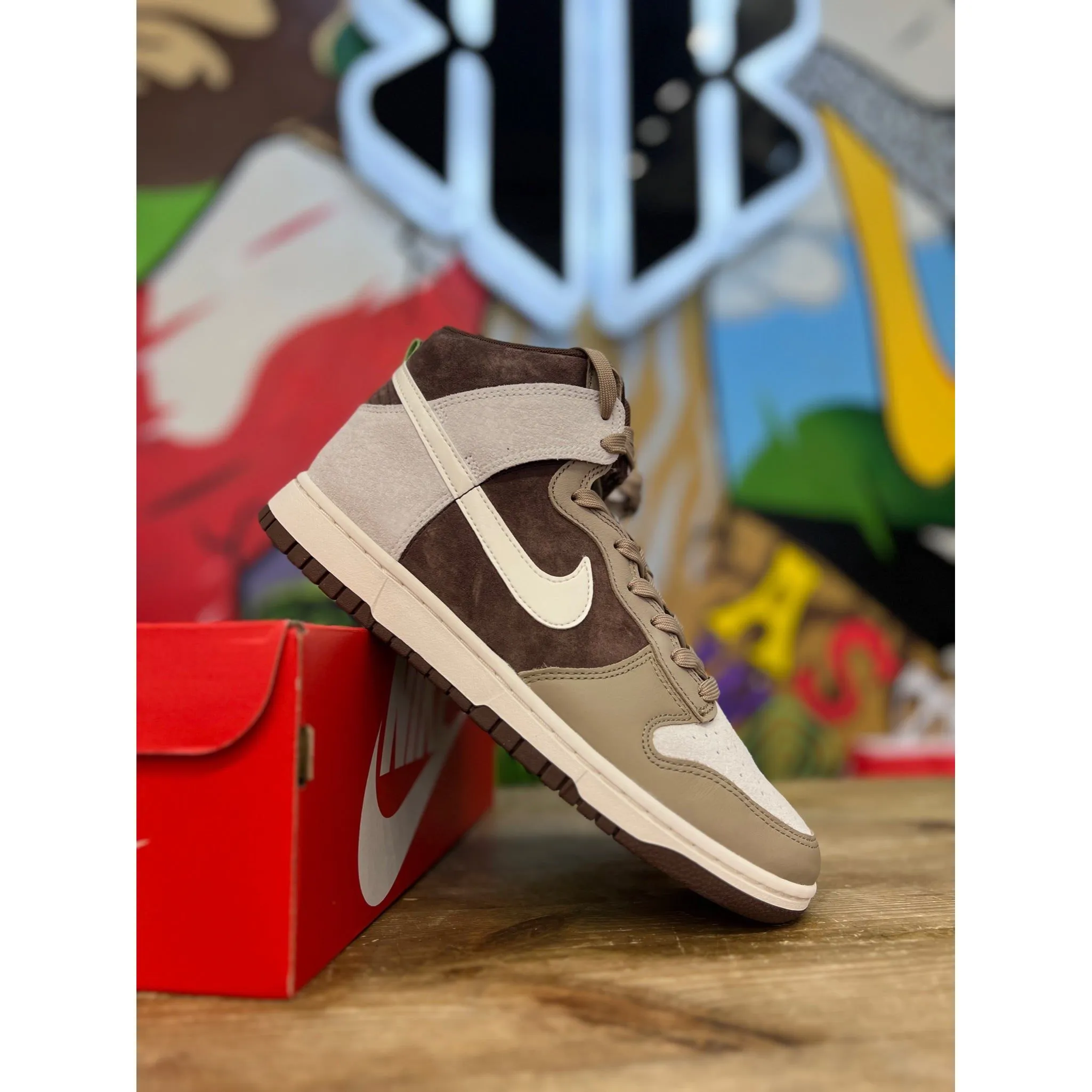 Work Ready Knit Fabric Integration Nike Dunk High Light Chocolate