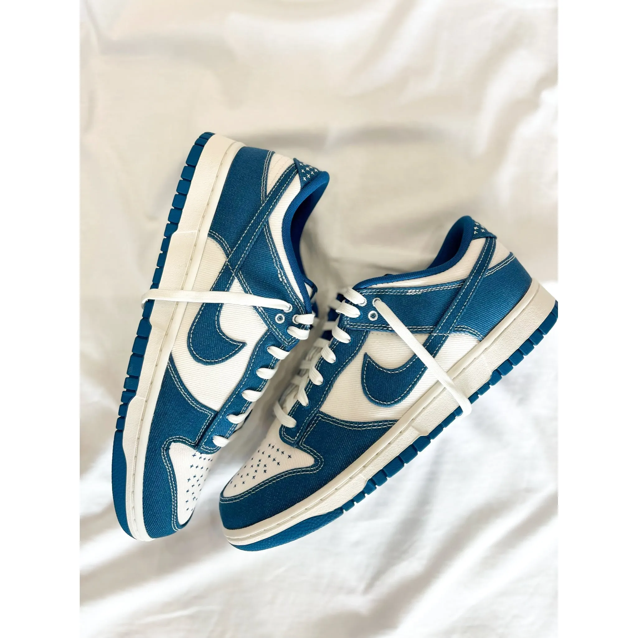 Lace Loop Abrasion Resistant Panels Nike Dunk Low Industrial Blue Sashiko