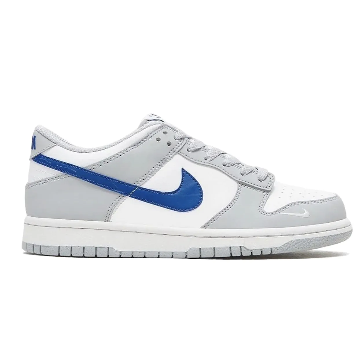 Trendy Look Nike Dunk Low Mini Swoosh Wolf Grey Game Royal (GS)