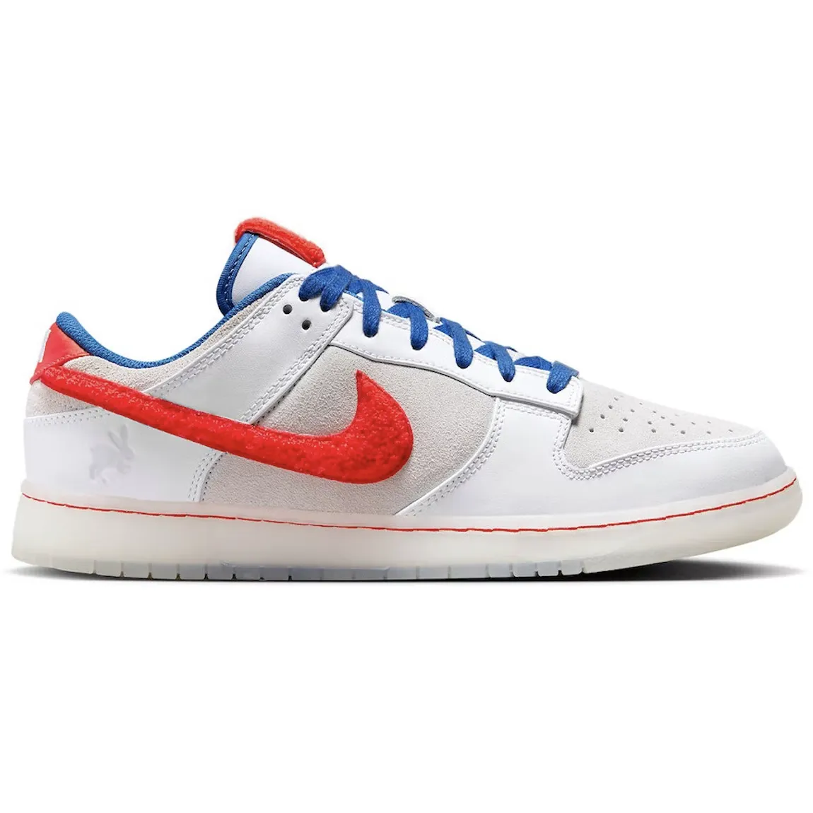 Secure Style Elastic tongue Nike Dunk Low Retro PRM Year Of The Rabbit White Crimson Varsity Royal