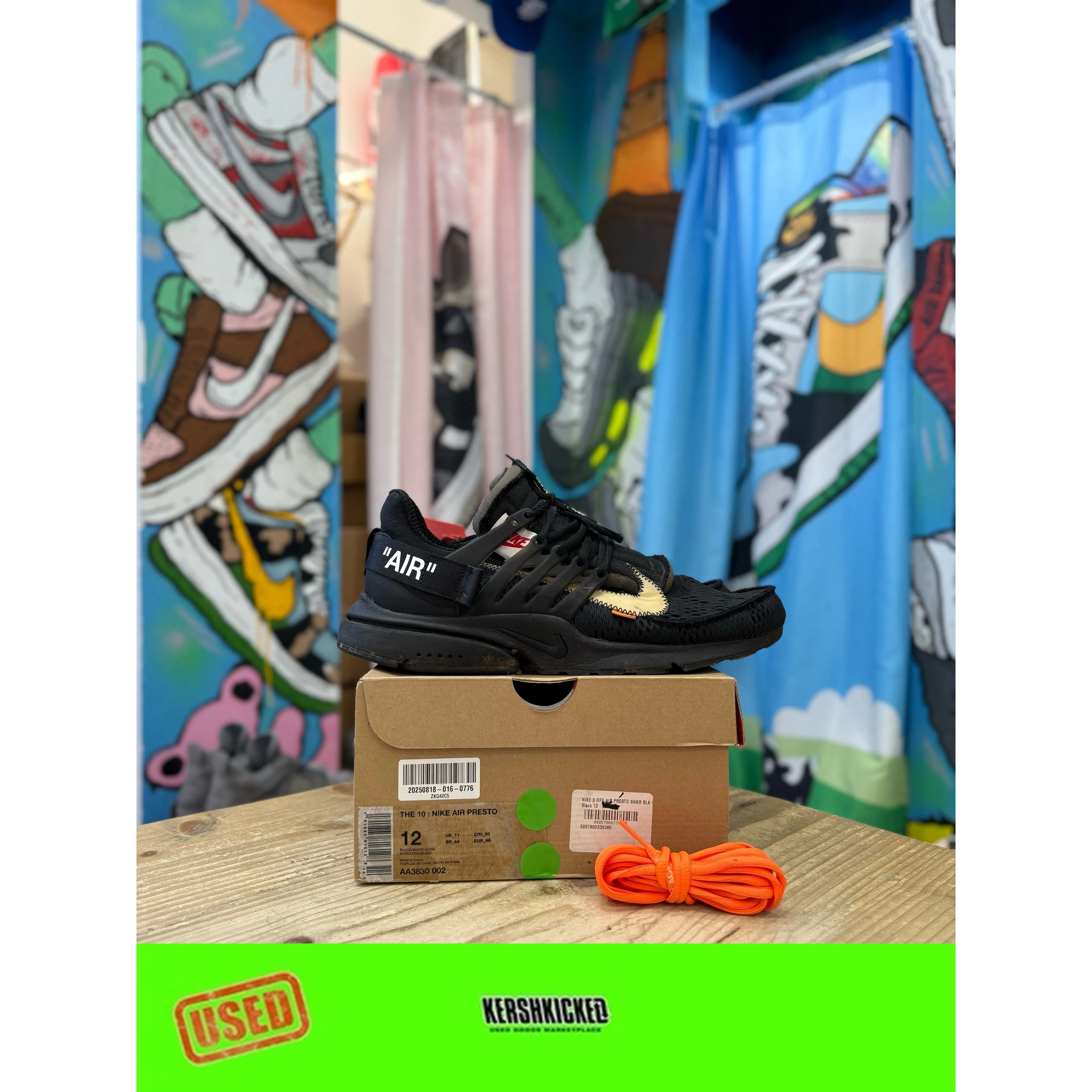 tear - resistant Nike Off White Presto Black UK11