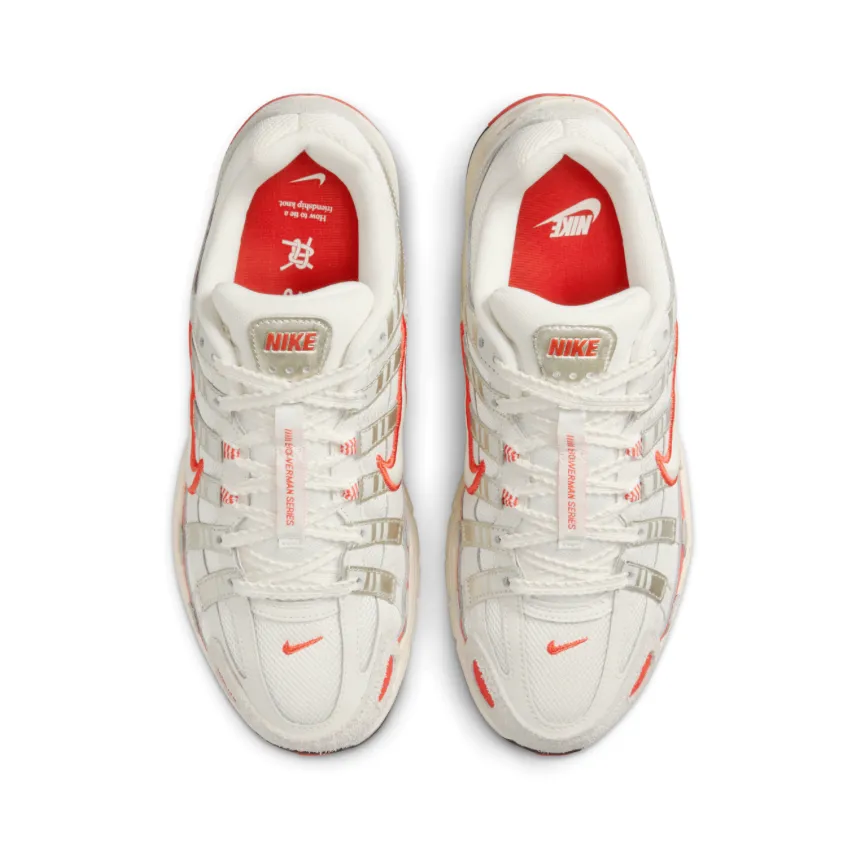 Superior Comfort Anti Bacterial Nike P-6000 Sail Pale Ivory Light Bone Picante Red (Women's)