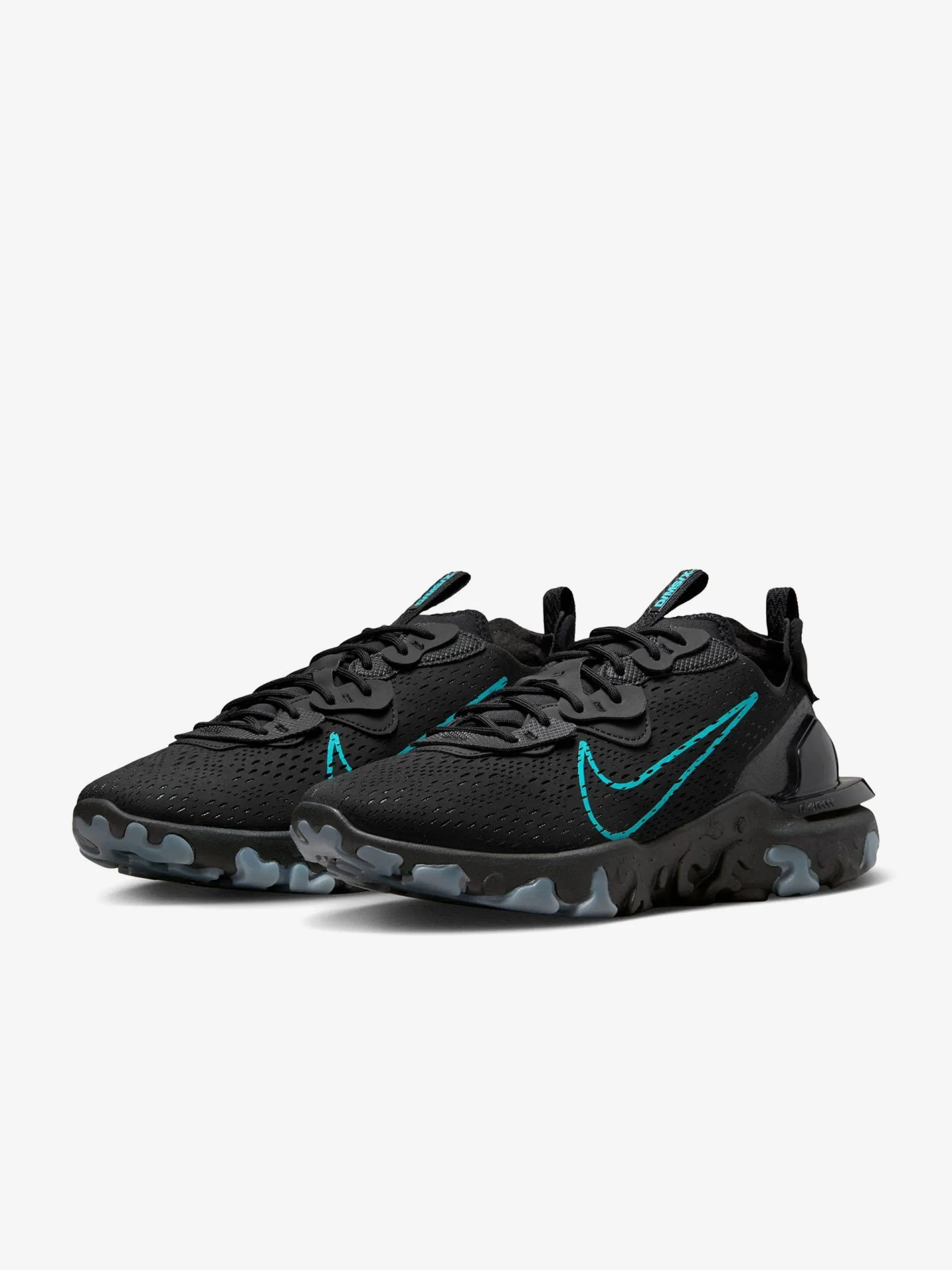 Nike React Vision Black Blue Logo Lifestyle Athlete