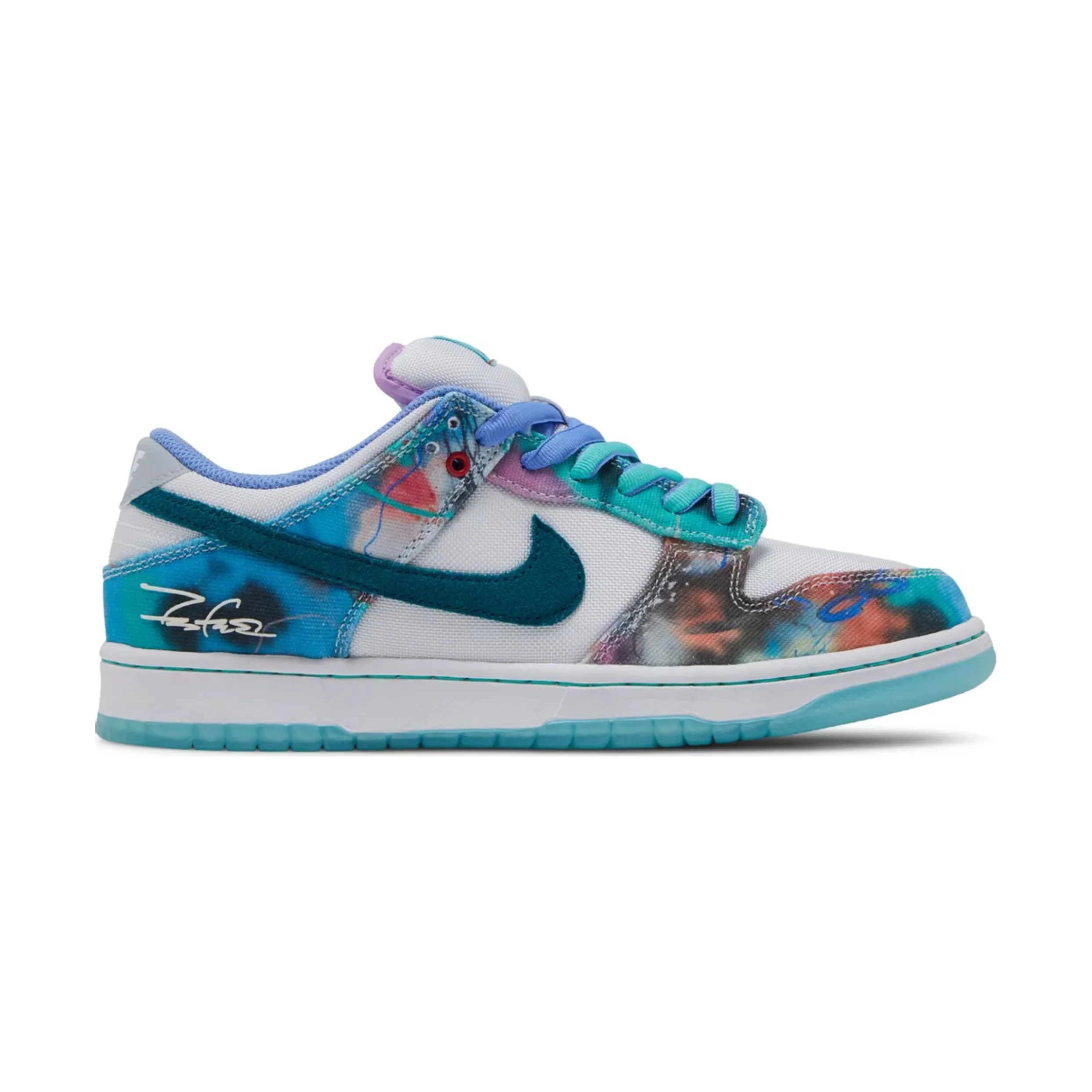 Nike SB Dunk Low Futura Laboratories Bleached Aqua Hygienic Footbed Coating