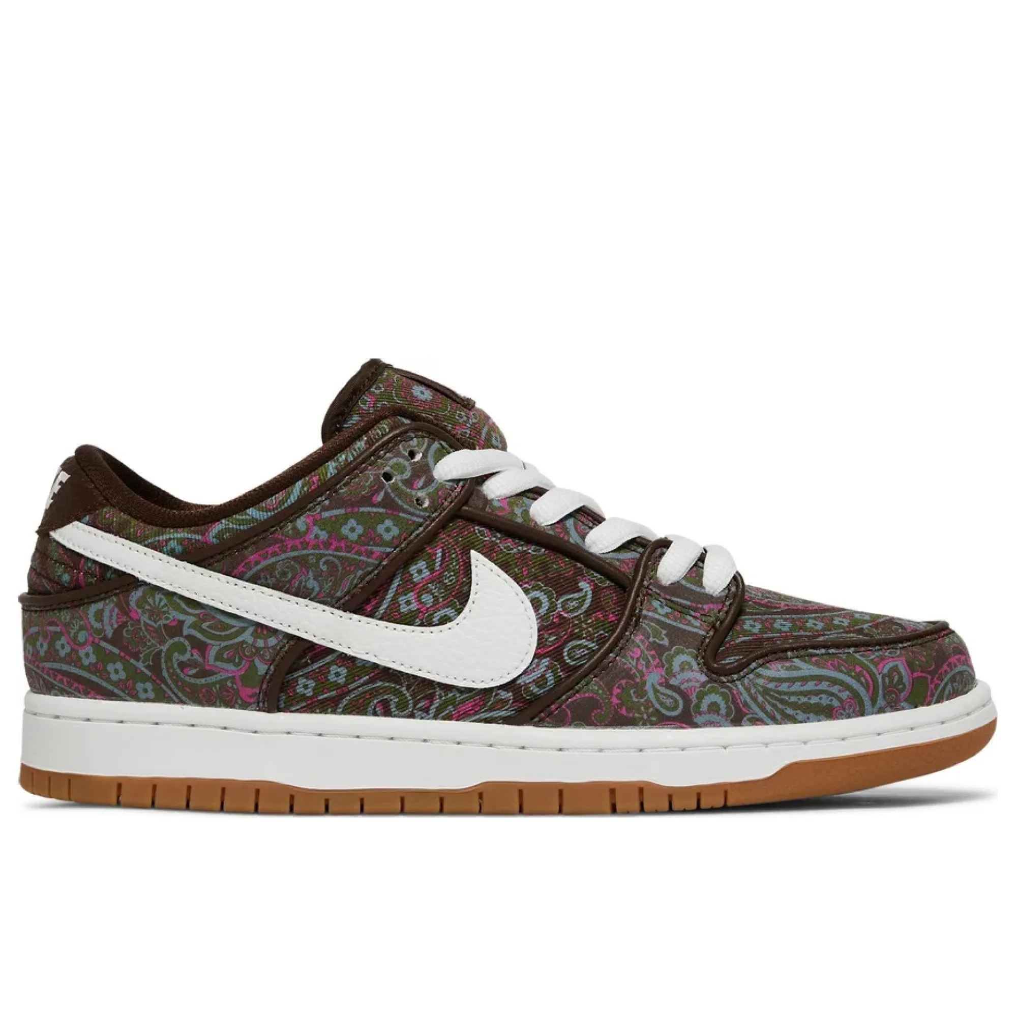 Nike SB Dunk Low Pro Paisley Brown Torsional Stability Base Thermoplastic Heel Support
