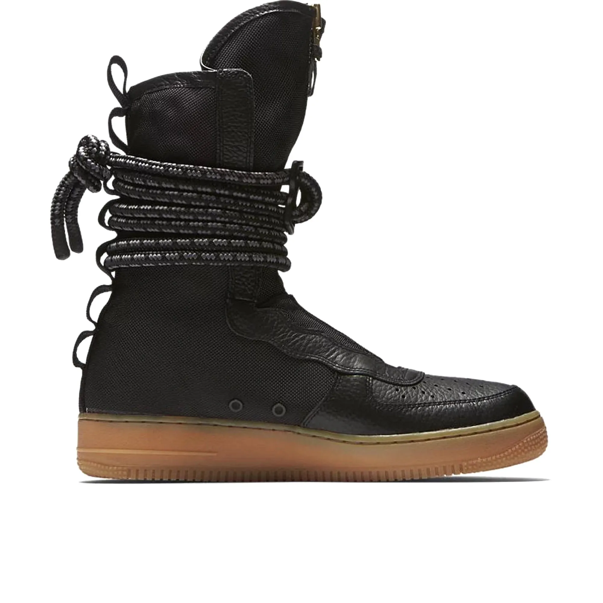 Nike SF Air Force 1 High Black Gum Plain Finish Slip Entry