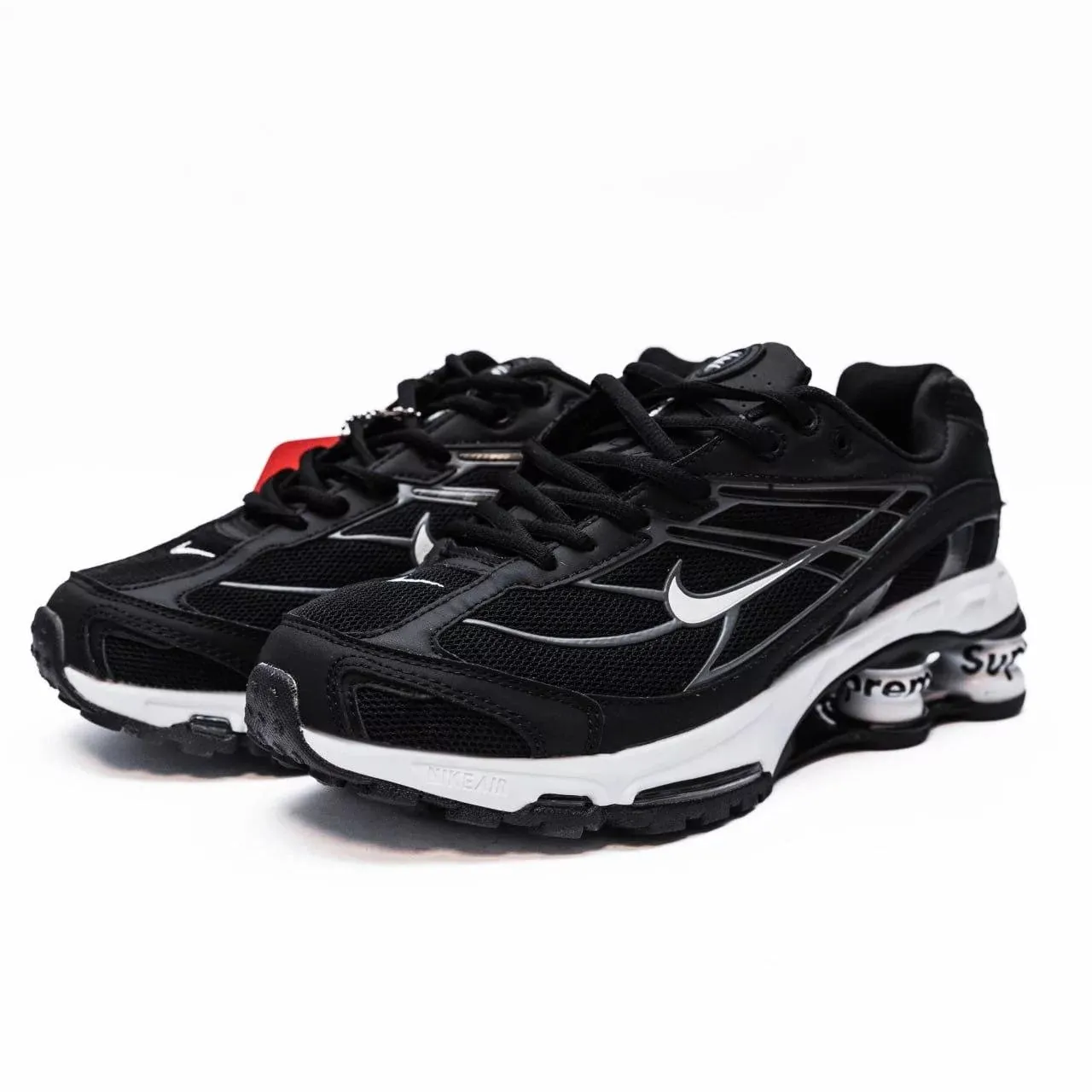 Durable Eyelets Nike Shox Ride 2 Supreme 'Black/White'