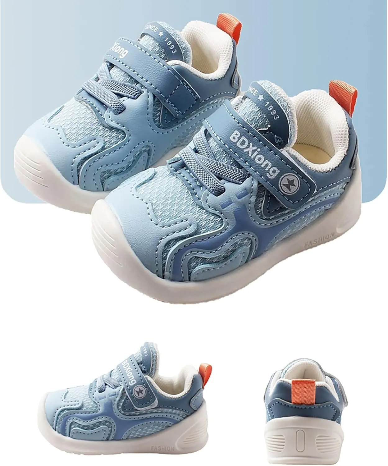 Non-Slip First Walking Shoes Infant Sneakers Baby Breathable Mesh Lightweight Non Slip Outdoor Sport Active Trainers