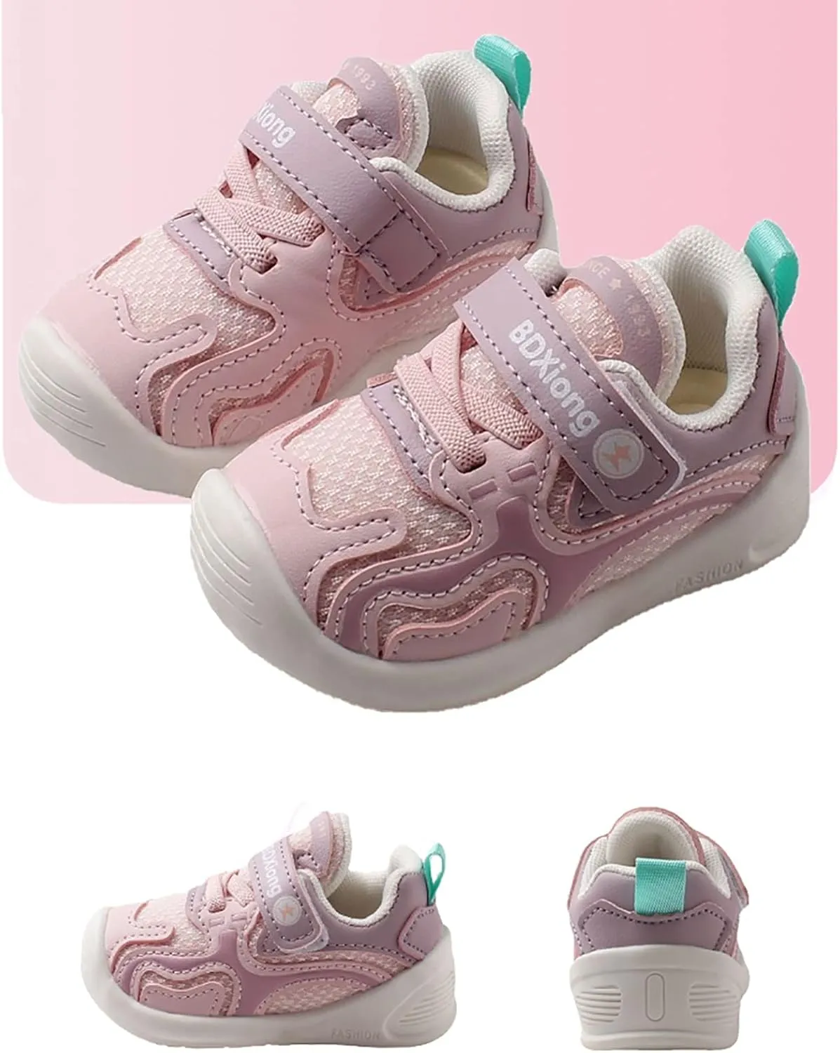 Non-Slip First Walking Shoes Infant Sneakers Baby Breathable Mesh Lightweight Non Slip Outdoor Sport Active Trainers