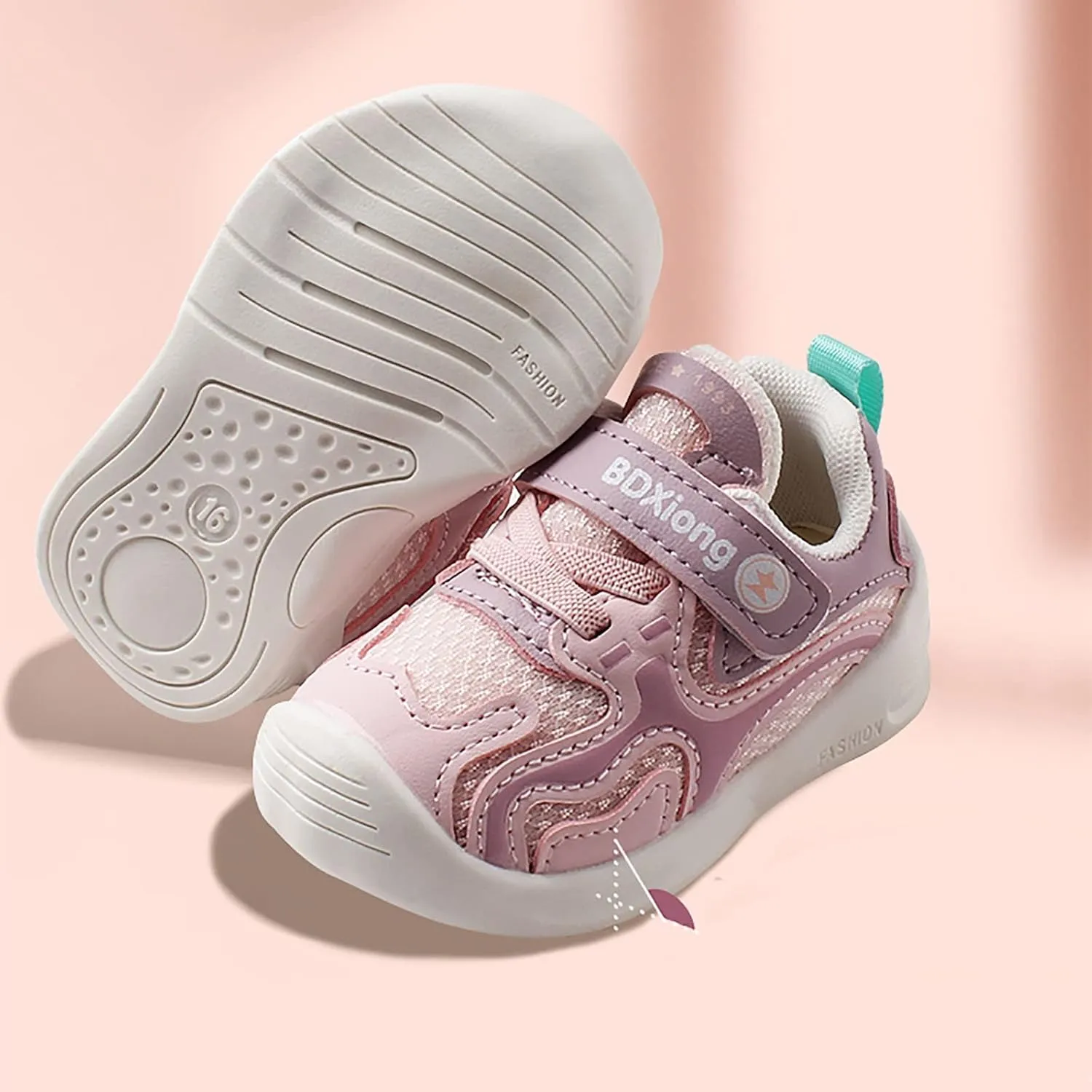 Non-Slip First Walking Shoes Infant Sneakers Baby Breathable Mesh Lightweight Non Slip Outdoor Sport Active Trainers