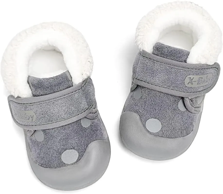 OAISNIT Baby Boys Girls Snow Boots Anti-Slip Rubber Sole Kids Winter Shoes with Warm Plush Fur Causal Slippers