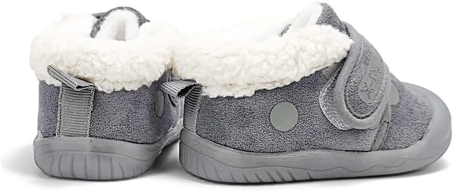 OAISNIT Baby Boys Girls Snow Boots Anti-Slip Rubber Sole Kids Winter Shoes with Warm Plush Fur Causal Slippers