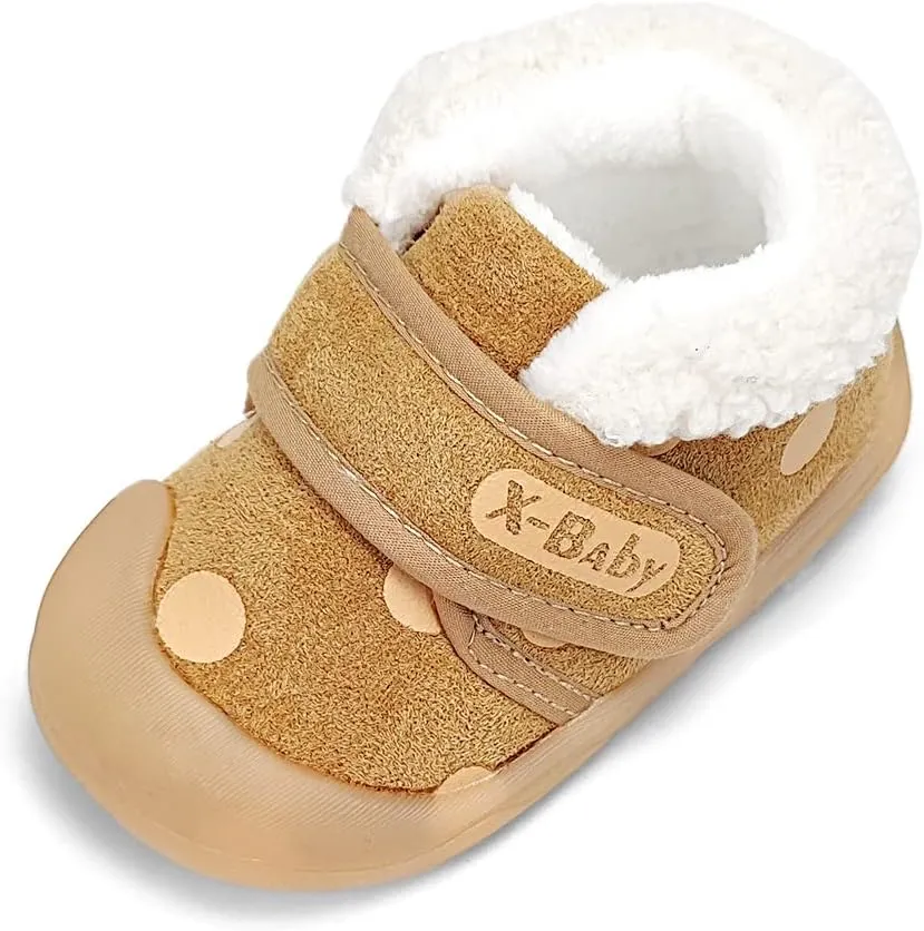 OAISNIT Baby Boys Girls Snow Boots Anti-Slip Rubber Sole Kids Winter Shoes with Warm Plush Fur Causal Slippers