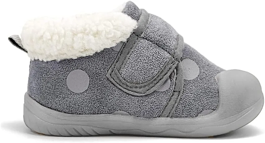 OAISNIT Baby Boys Girls Snow Boots Anti-Slip Rubber Sole Kids Winter Shoes with Warm Plush Fur Causal Slippers