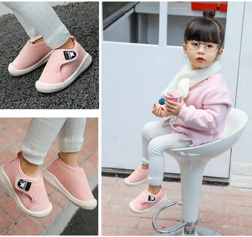 OAISNIT Baby Boys Girls Snow Boots Anti-Slip Rubber Sole Kids Winter Shoes with Warm Plush Fur Causal Slippers