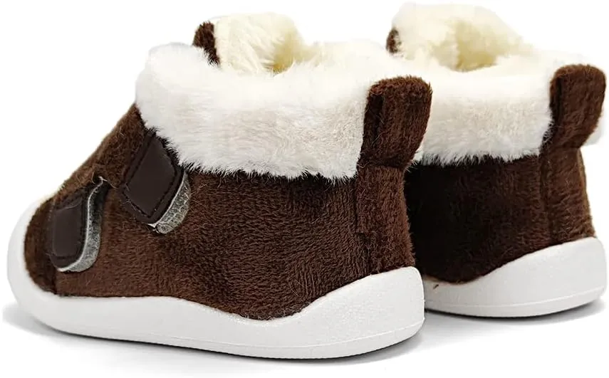 OAISNIT Baby Boys Girls Snow Boots Anti-Slip Rubber Sole Kids Winter Shoes with Warm Plush Fur Causal Slippers