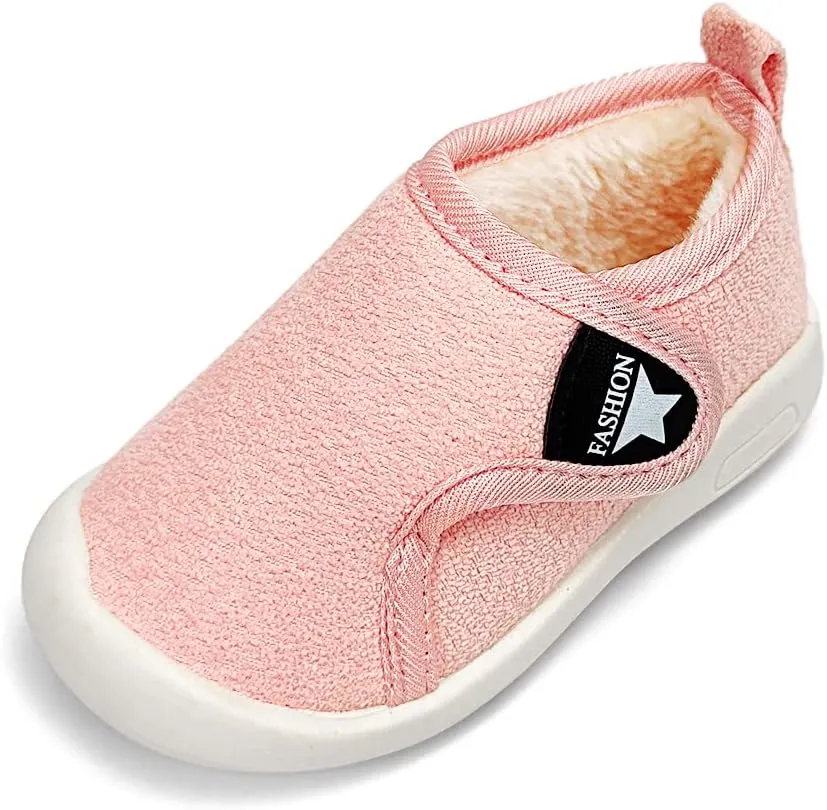 OAISNIT Baby Boys Girls Snow Boots Anti-Slip Rubber Sole Kids Winter Shoes with Warm Plush Fur Causal Slippers