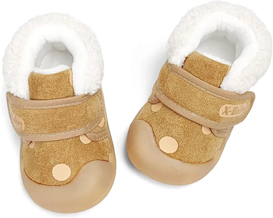 OAISNIT Baby Boys Girls Snow Boots Anti-Slip Rubber Sole Kids Winter Shoes with Warm Plush Fur Causal Slippers
