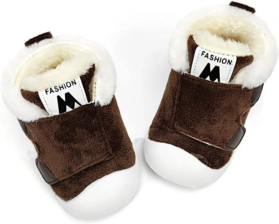OAISNIT Baby Boys Girls Snow Boots Anti-Slip Rubber Sole Kids Winter Shoes with Warm Plush Fur Causal Slippers