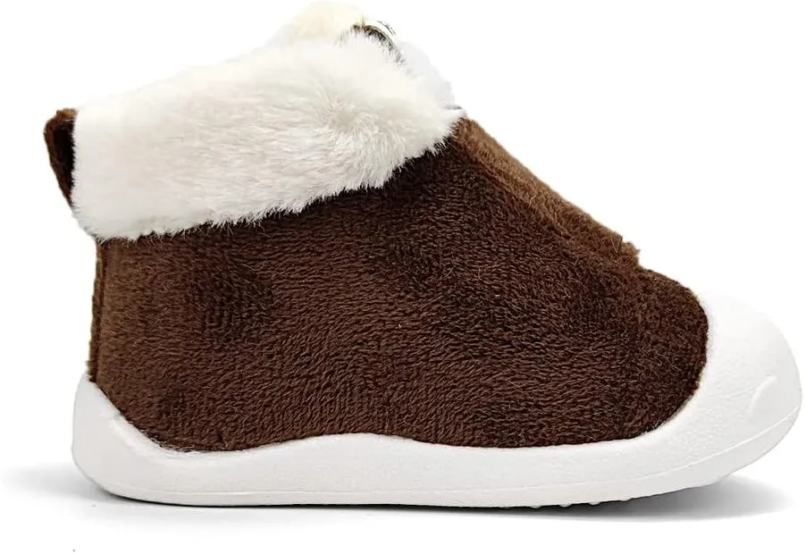 OAISNIT Baby Boys Girls Snow Boots Anti-Slip Rubber Sole Kids Winter Shoes with Warm Plush Fur Causal Slippers