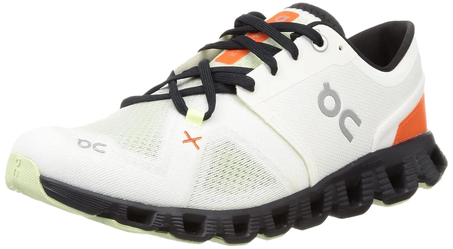 On Men's Cloud X 3 Sneakers, Ivory/Flame, 10.5