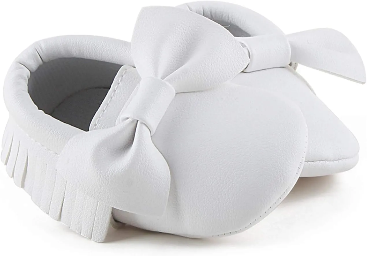 OOSAKU Infant Toddler Baby Soft Sole PU Leather Bowknots Shoes