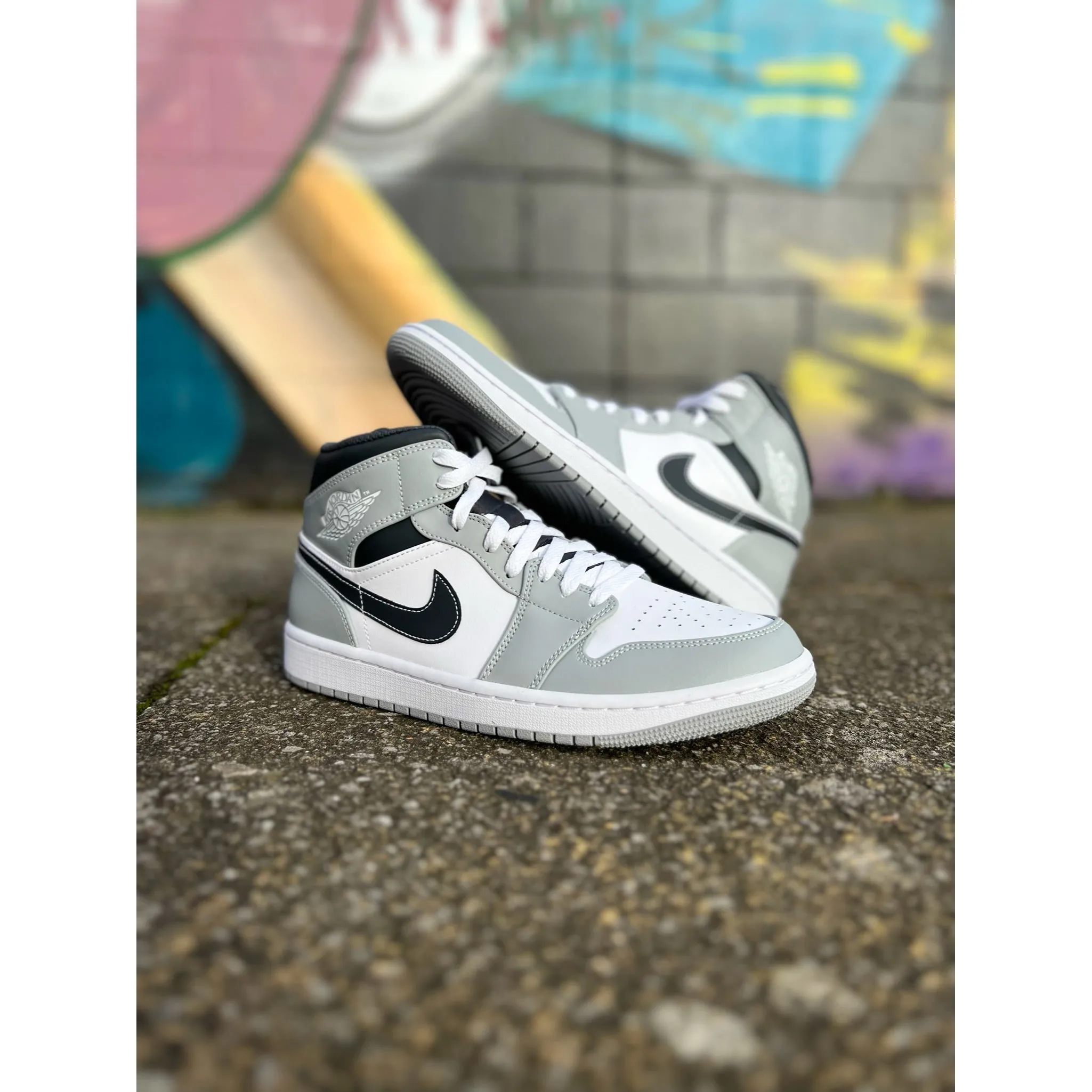 low - intensity running shoes Jordan 1 Mid Light Smoke Grey Anthracite (GS)