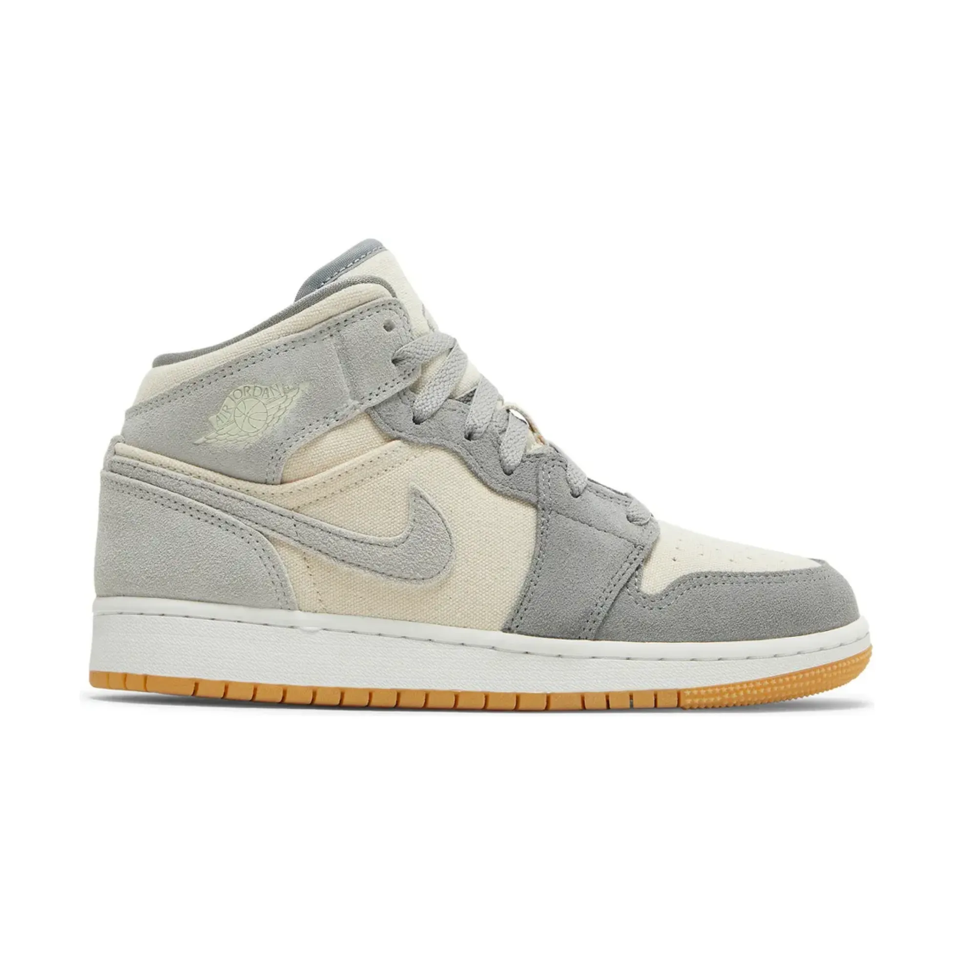 Jordan 1 Mid SE Coconut Milk Particle Grey (GS) low - profile - feature shoes Medium Pace