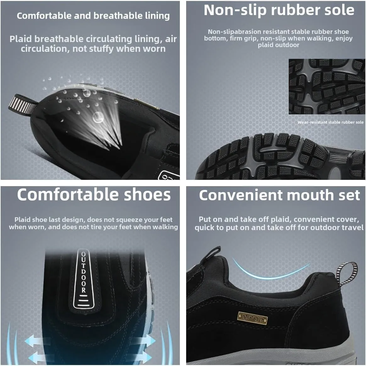 Orthopedic Shoes Ergonomic Shoe for Pain Relief Men one-Step Hiking Shoes, wear-Resistant and Non-Slip Outdoor Shoes