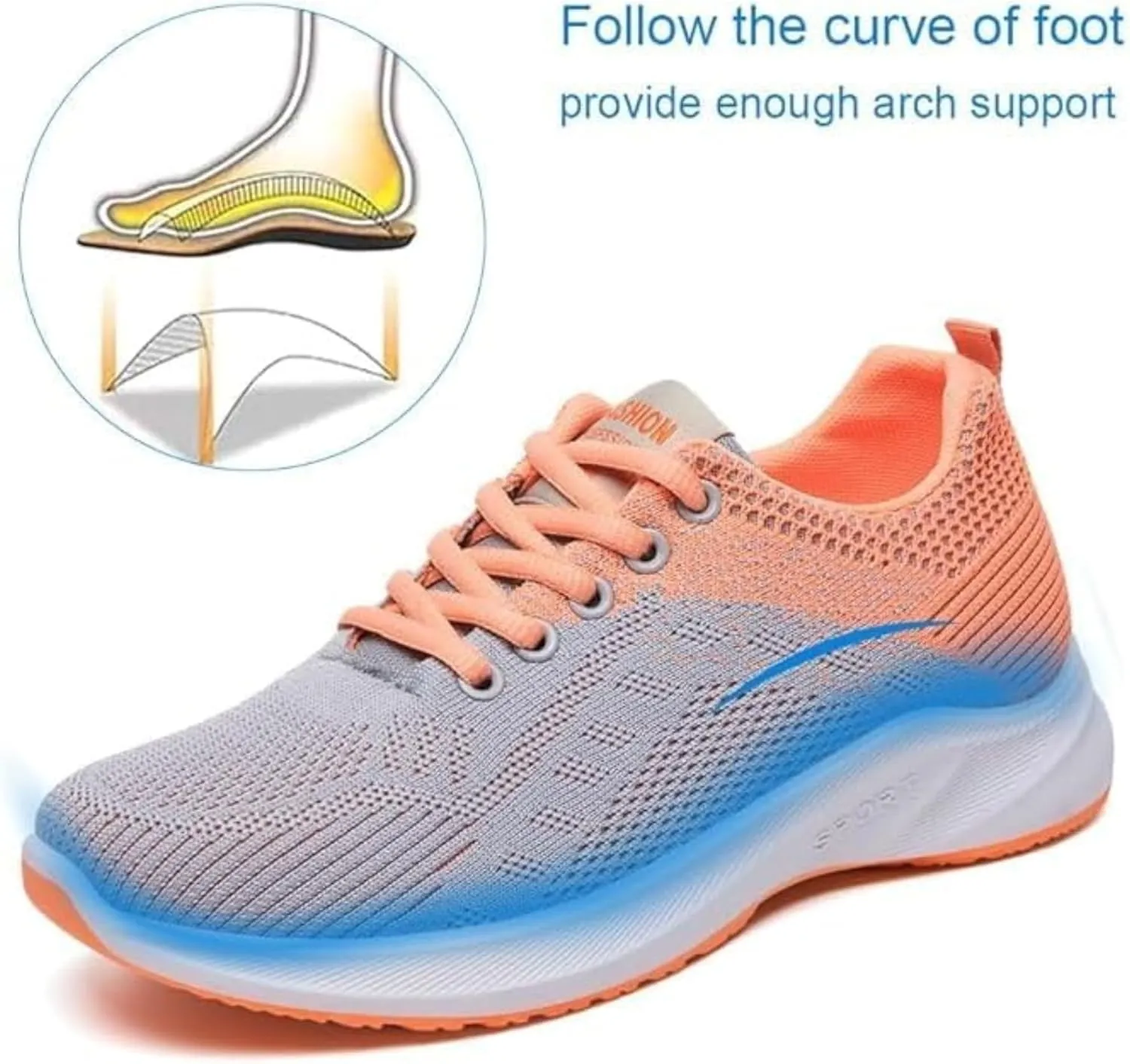 Orthopedic Shoes for Women Comfort Bowling Shoes Universal Slide Soles, Ultra Light-Weight Mesh Non Slip Work Shoes